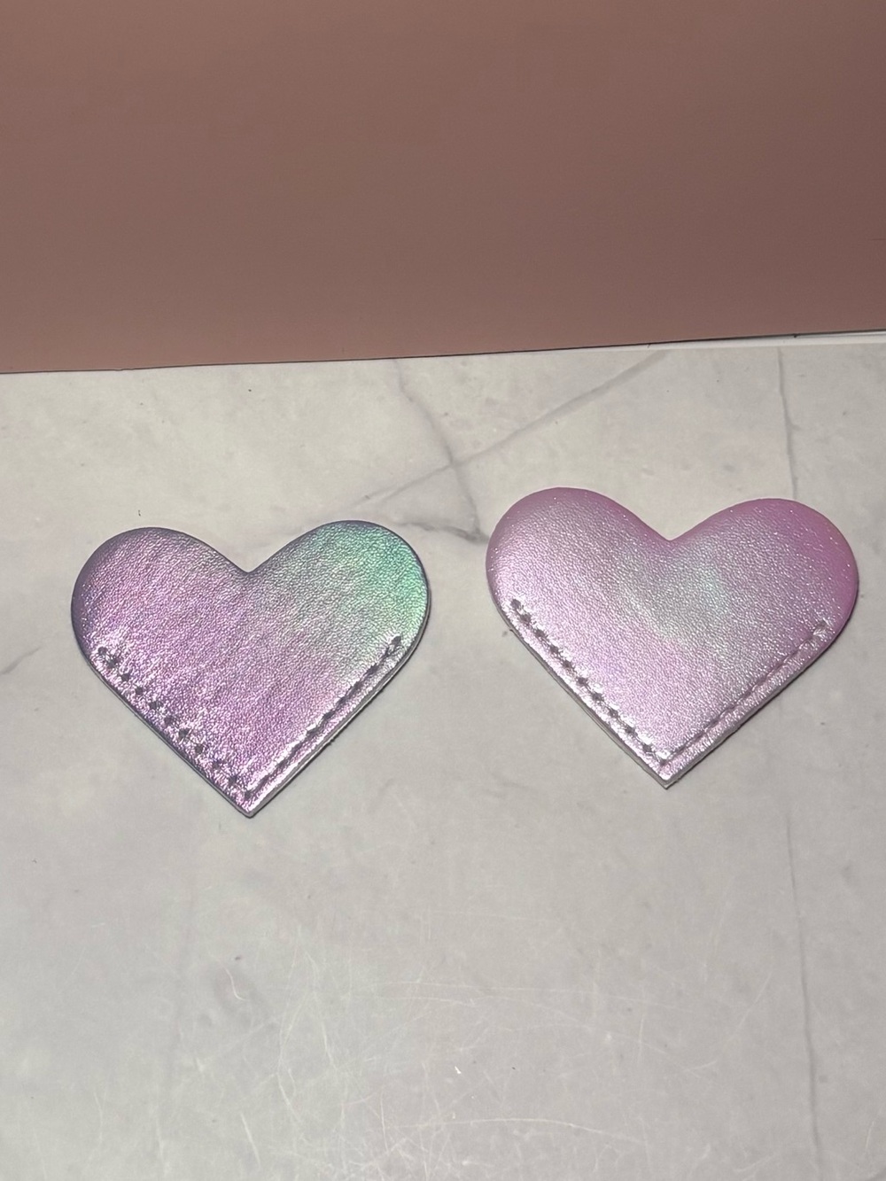 💜 Purple PU Leather Heart Shaped Corner Bookmarks - Set of 2